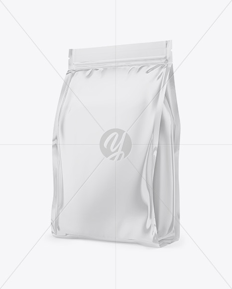 Glossy Stand-Up Bag Mockup - Half Side View