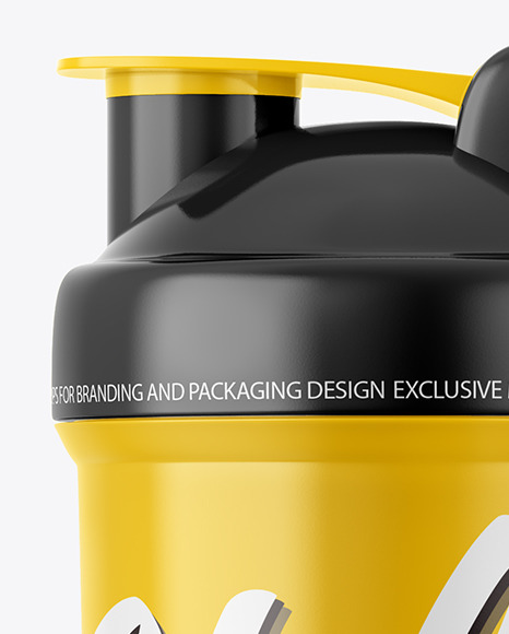 Glossy Shaker Bottle Mockup - Front View