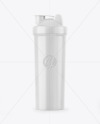 Glossy Shaker Bottle Mockup - Front View