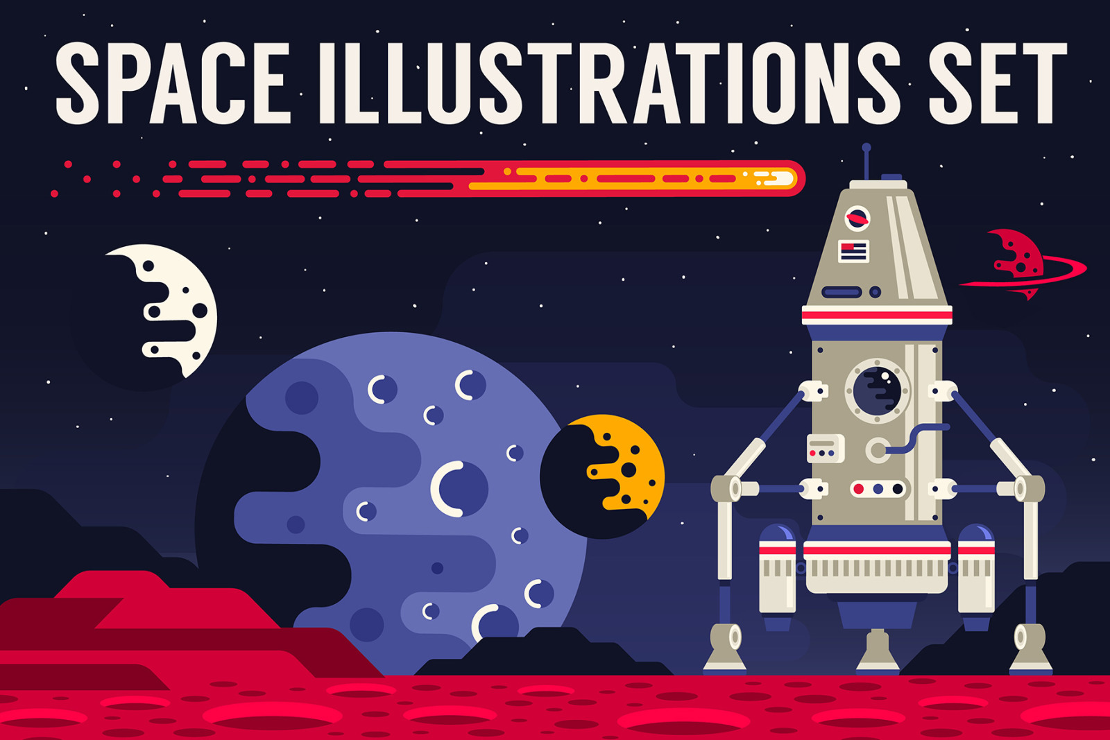 Space Flat Illustration Space Flat Illustration