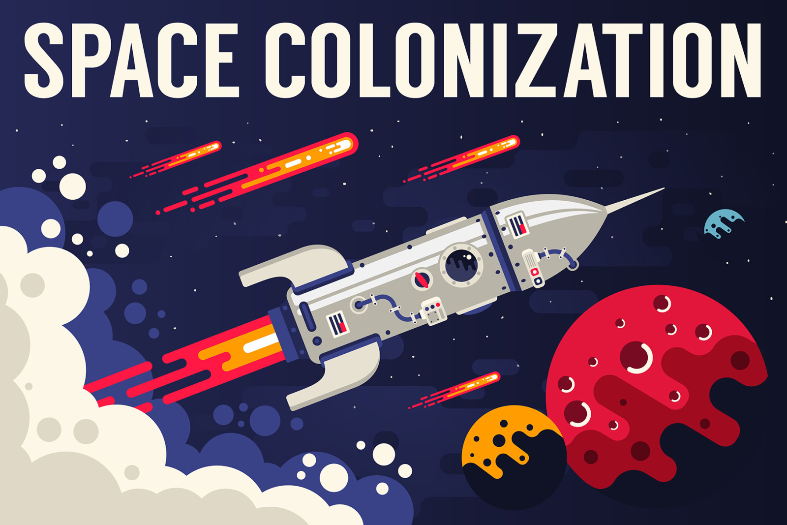 Space Flat Illustration Space Flat Illustration