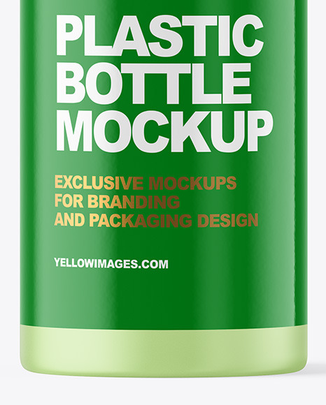 Frosted Plastic Bottle with Pump Mockup