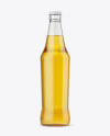 Clear Glass Bottle with Lager Beer Mockup