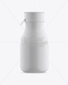 Matte Small Plastic Dairy Bottle Mockup - Front View