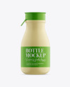 Matte Small Plastic Dairy Bottle Mockup - Front View