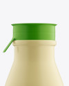 Matte Small Plastic Dairy Bottle Mockup - Front View