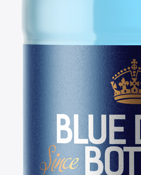 200ml Clear Glass Bottle with Blue Drink Mockup