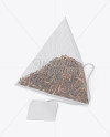 Pyramid Tea Bag Mockup - Halfside View