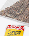 Pyramid Tea Bag Mockup - Halfside View