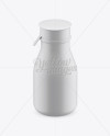 Matte Small Plastic Dairy Bottle Mockup (High-Angle Shot)