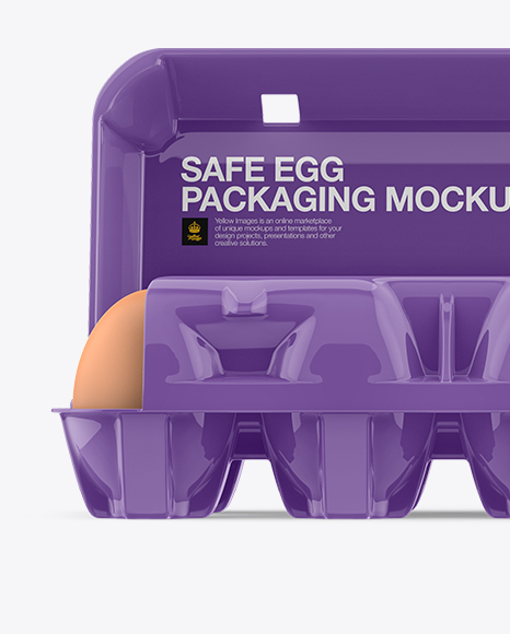 Open Glossy Egg Container - Front View