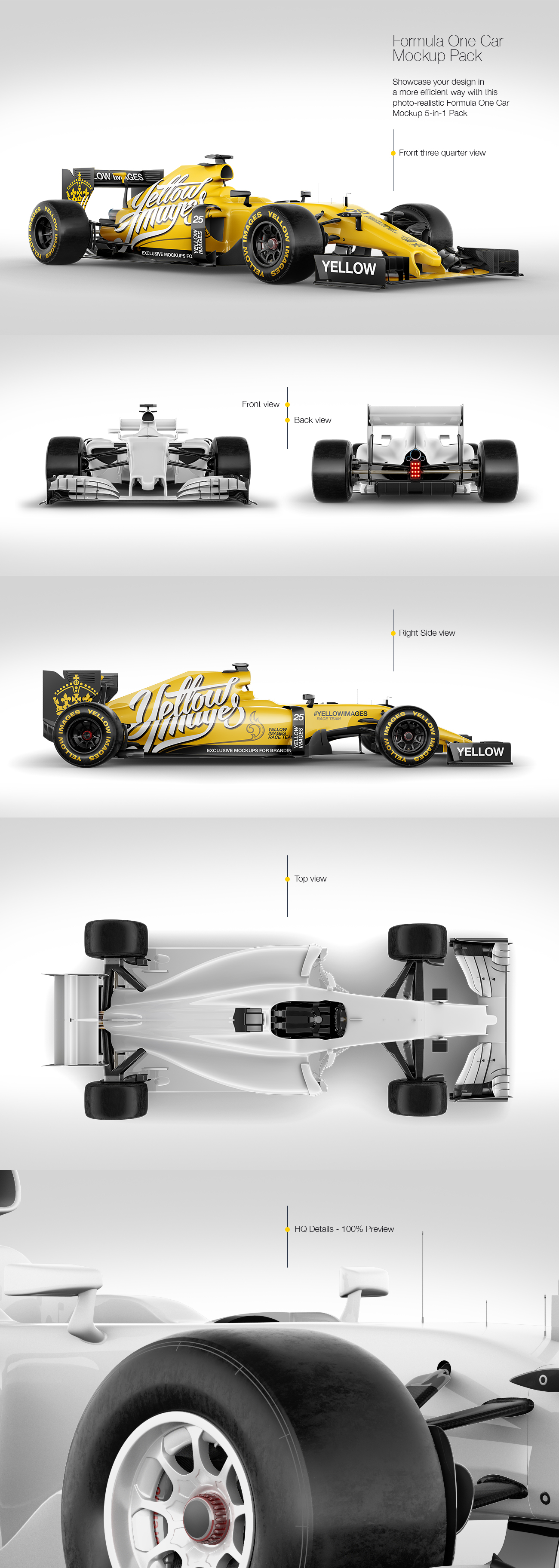 Formula One Car Mockup Pack