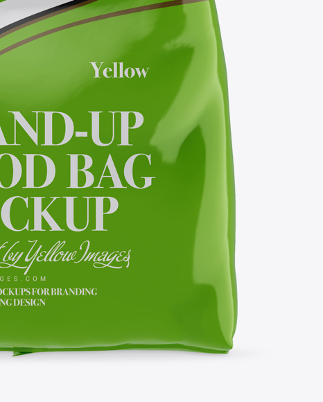 Glossy Stand-up Bag Mockup - Front View