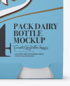 4 Pack Glossy Dairy Bottle Mockup - Front View