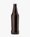 Dark Amber Glass Bottle with Beer Mockup