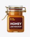 100ml Glass Raw Honey Jar w/ Clamp Lid Mockup