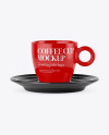 Glossy Coffee Cup - High Angle Shot
