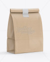 Glossy Kraft Paper Bag Mockup - Halfside View