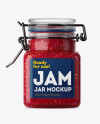 100ml Glass Raspberry Jar w/ Clamp Lid Mockup