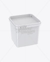 Glossy Square Butter Tub Mockup - Halfside View (High-Angle Shot)