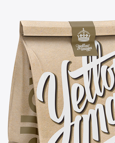 Kraft Paper Bag Mockup - Halfside View