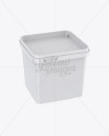 Matte Square Butter Tub Mockup - Halfside View (High-Angle Shot)