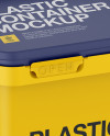 Matte Square Butter Tub Mockup - Halfside View (High-Angle Shot)