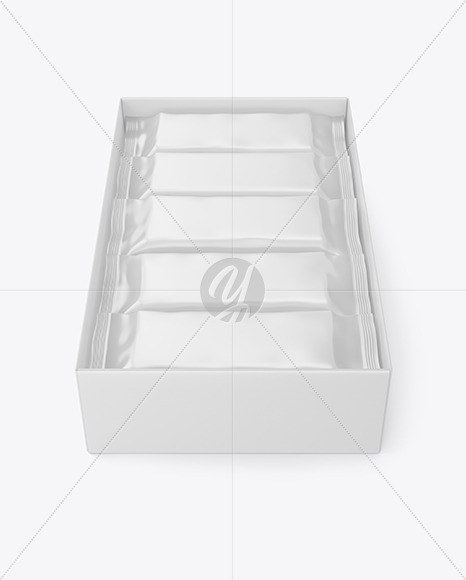 Paper Box with Snack Bars Mockup