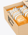 Kraft Paper Box with Snack Bars Mockup