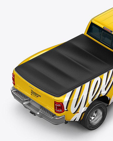 Pickup Truck Mockup - Back Half Side View