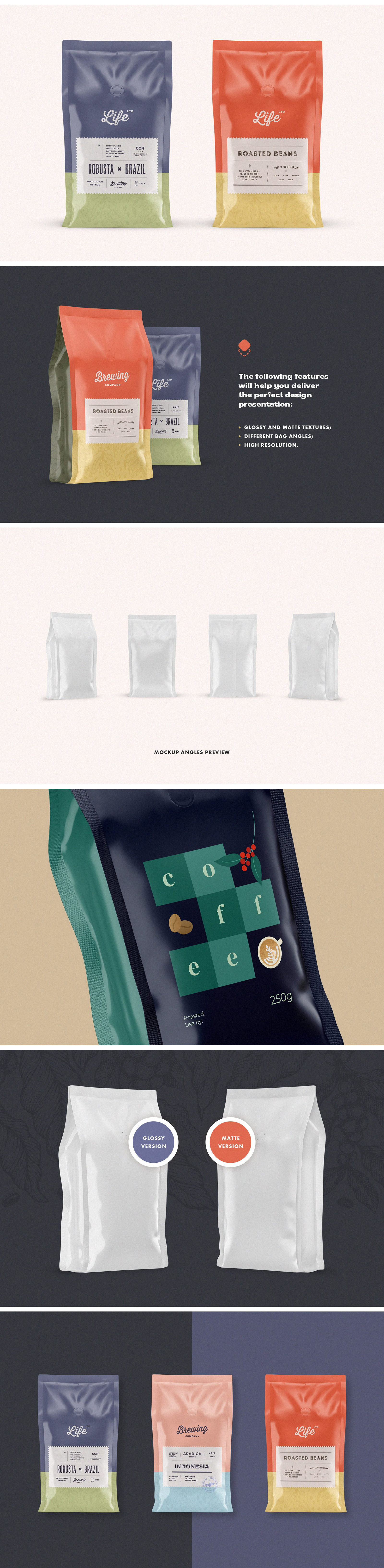 Coffee Bag Mockup Set