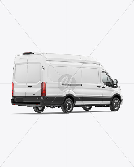 HQ Panel Van Mockup Back Half Side View