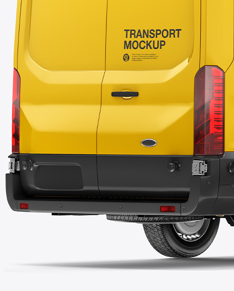 HQ Panel Van Mockup Back Half Side View