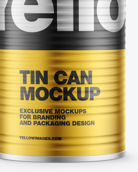 Matte Metallic Tin Can Mockup