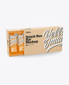 Kraft Paper Box with Snack Bars Mockup