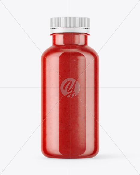 Red Smoothie Bottle Mockup