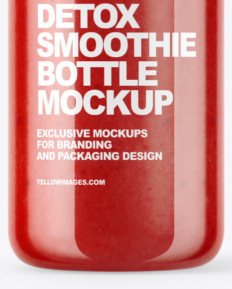 Red Smoothie Bottle Mockup