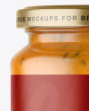 Clear Glass Jar with Chipotle Sauce Mockup