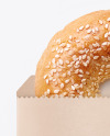 Paper Pack with Donut with Sesame Seeds Mockup