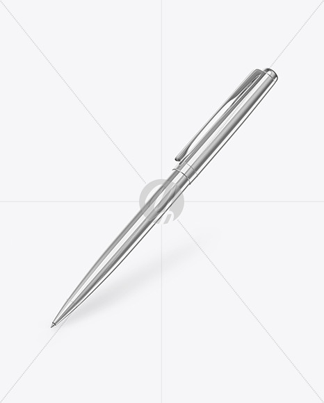 Glossy Metallic Pen Mockup