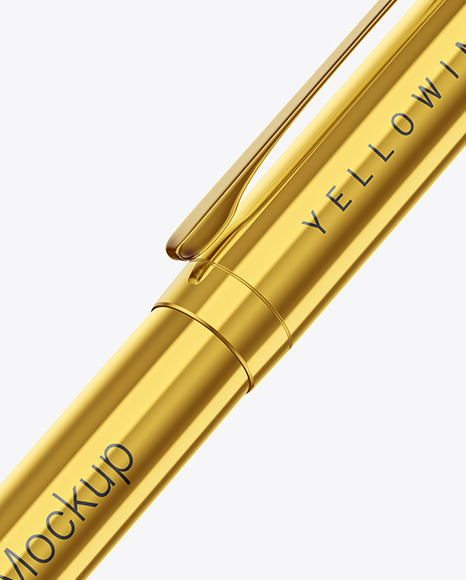 Glossy Metallic Pen Mockup