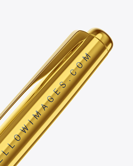 Glossy Metallic Pen Mockup