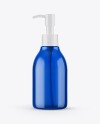 Blue Cosmetic Bottle with Pump Mockup