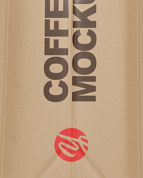Kraft Coffee Bag Mockup - Side View