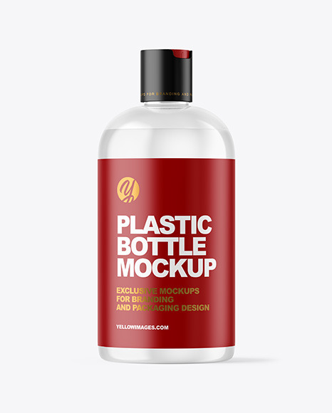 Clear Cosmetic Bottle Mockup - Label mockup bottle