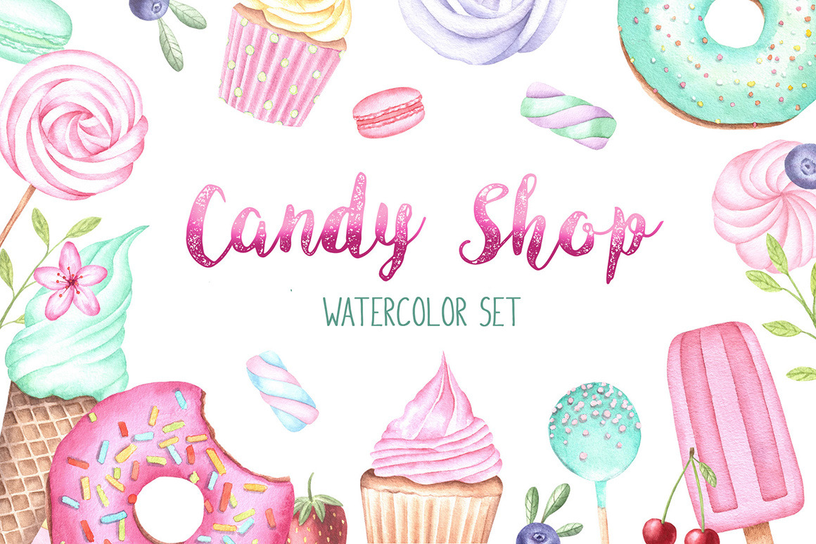 Watercolor Desserts Collection