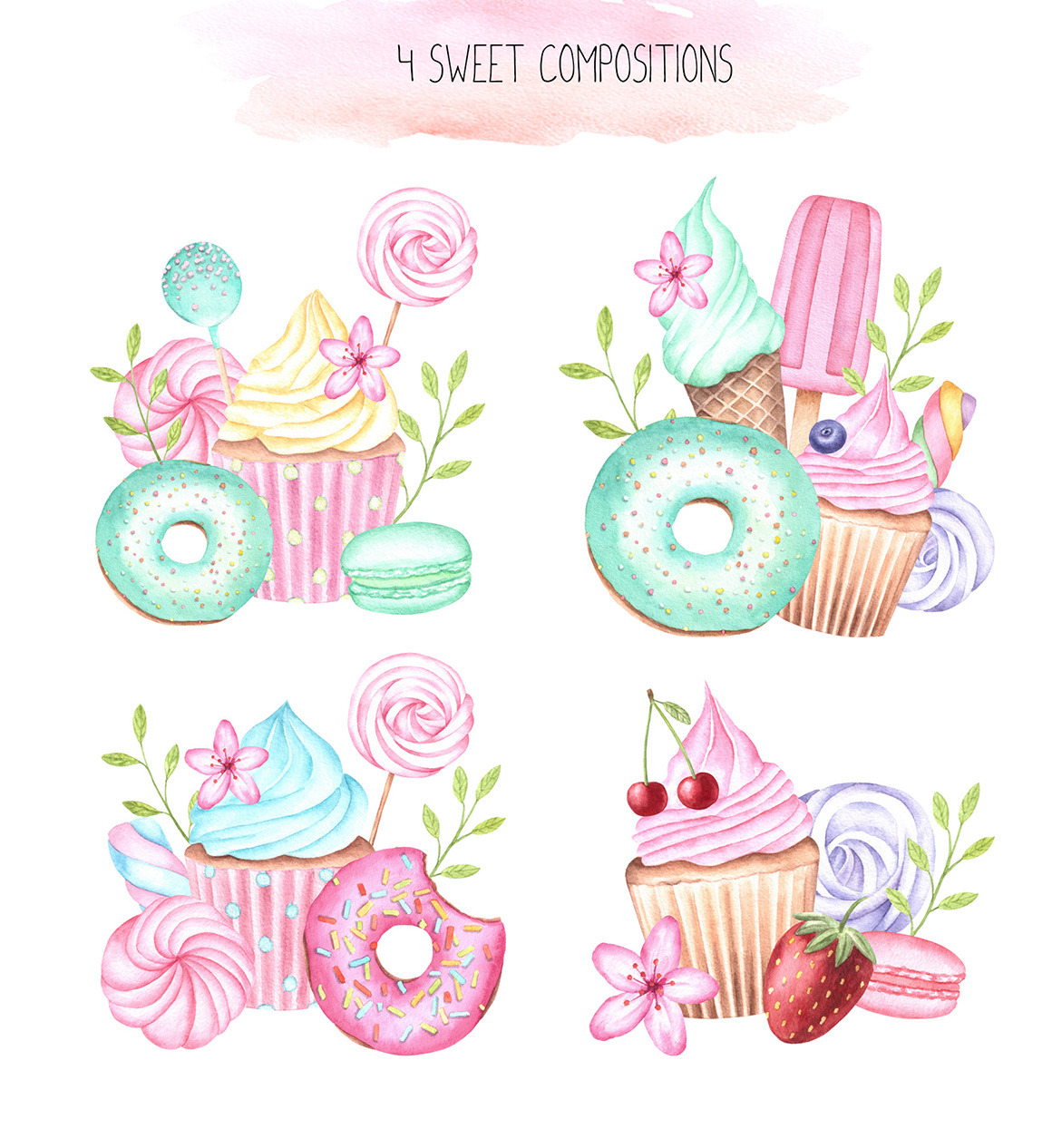 Watercolor Desserts Collection Watercolor Desserts Collection
