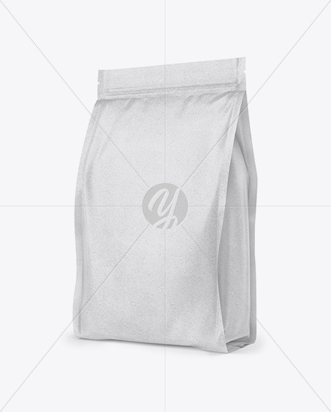 Kraft Stand-Up Bag Mockup - Half Side View