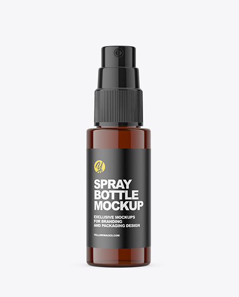 Amber Spray Bottle Mockup