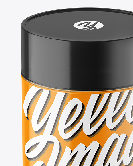 Round Tin Can w/ Glossy Finish Mockup